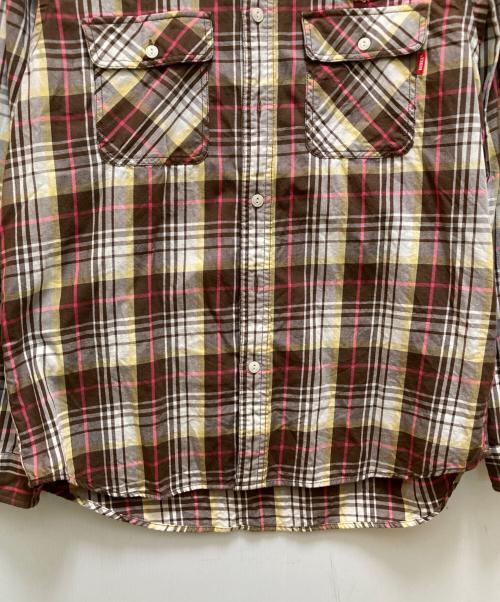 AVIREX（アヴィレックス）AVIREX (アヴィレックス) Check Work Shirt ブラウン サイズ:Lの古着・服飾アイテム