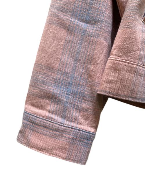JOURNAL STANDARD relume（ジャーナルスタンダード レリューム）JOURNAL STANDARD relume (ジャーナルスタンダード レリューム) チェック ショート シャツブルゾン ピンク サイズ:Ⅼの古着・服飾アイテム