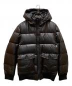 BURBERRY BLACK LABELバーバリーブラックレーベル）の古着「リバーシブルフーデッドチェックダウンジャケット」｜ブラック