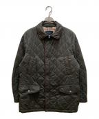 BURBERRY LONDONバーバリーロンドン）の古着「パイピングキルティングハンティングジャケット」｜グリーン