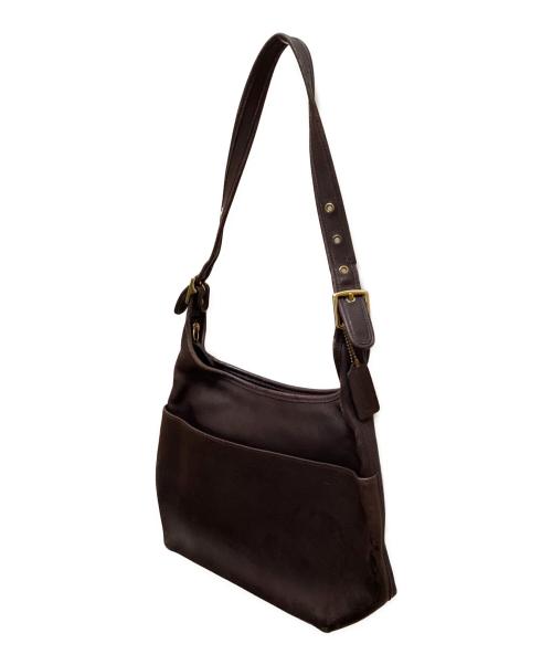 COACH（コーチ）COACH (コーチ) ヴィンテージレザーショルダーバッグ ネイビーの古着・服飾アイテム