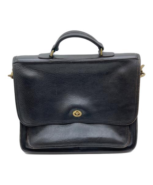 COACH（コーチ）COACH (コーチ) レザーショルダーバッグ ブラックの古着・服飾アイテム