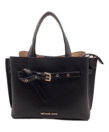 MICHAEL KORS（マイケルコース）の古着「EMILIA ペブルレザー サッチェル スモールバッグ」｜ブラック