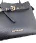 中古・古着 MICHAEL KORS (マイケルコース) EMILIA ペブルレザー サッチェル スモールバッグ ブラック：5000円