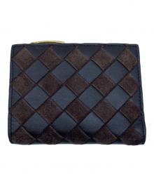 BOTTEGA VENETA（ボッテガベネタ）の古着「イントレチャート レザー スウェード ミニ財布」｜ブラウン