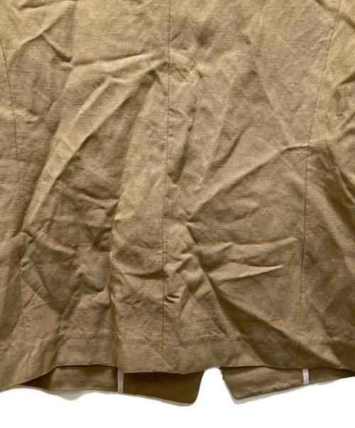 ANAYI（アナイ）ANAYI (アナイ) レーヨン麻ツイルVノーカラージャケット ベージュ サイズ:38の古着・服飾アイテム