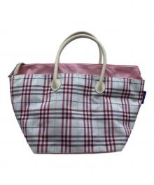 BURBERRY BLUE LABEL（バーバリー ブルー レーベル）の古着「チェック柄ナイロンハンドバッグ」｜ベージュ