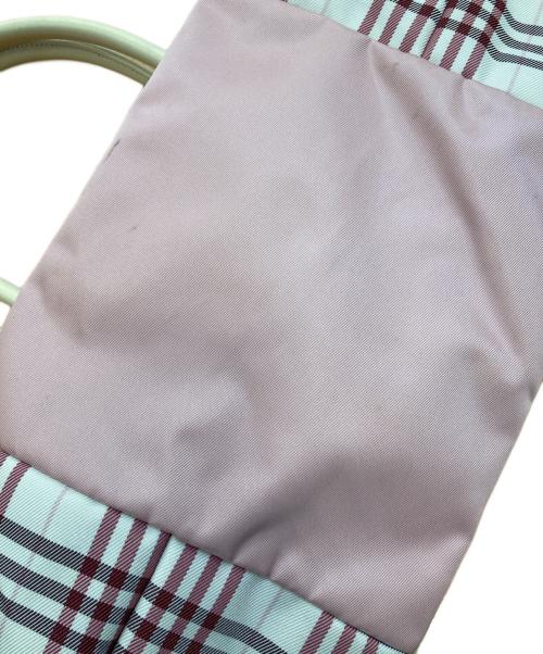 BURBERRY BLUE LABEL（バーバリー ブルー レーベル）BURBERRY BLUE LABEL (バーバリー ブルー レーベル) チェック柄ナイロンハンドバッグ ベージュの古着・服飾アイテム