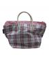 BURBERRY BLUE LABEL (バーバリー ブルー レーベル) チェック柄ナイロンハンドバッグ ベージュ：7000円