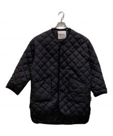 Gymphlex（ジムフレックス）の古着「ダイヤキルトダウン Vネック カラーレスコート」｜ブラック