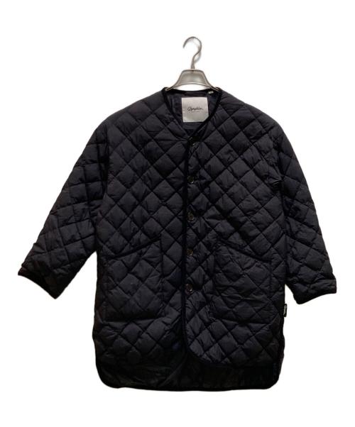 Gymphlex（ジムフレックス）Gymphlex (ジムフレックス) ダイヤキルトダウン Vネック カラーレスコート ブラック サイズ:12の古着・服飾アイテム