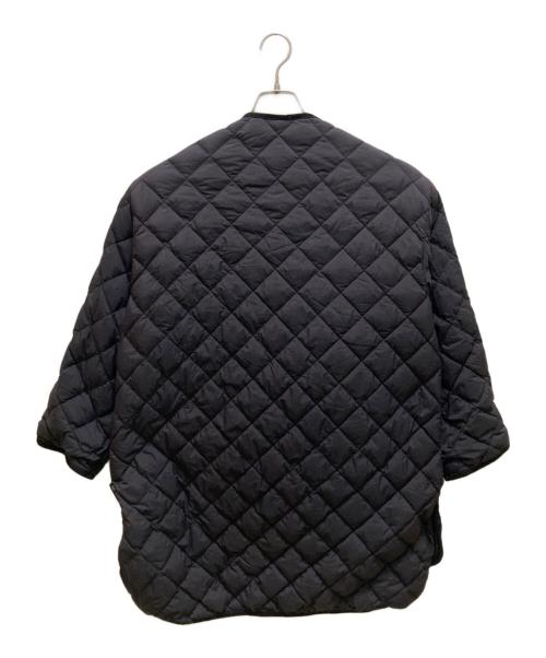 Gymphlex（ジムフレックス）Gymphlex (ジムフレックス) ダイヤキルトダウン Vネック カラーレスコート ブラック サイズ:12の古着・服飾アイテム