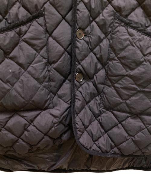Gymphlex（ジムフレックス）Gymphlex (ジムフレックス) ダイヤキルトダウン Vネック カラーレスコート ブラック サイズ:12の古着・服飾アイテム