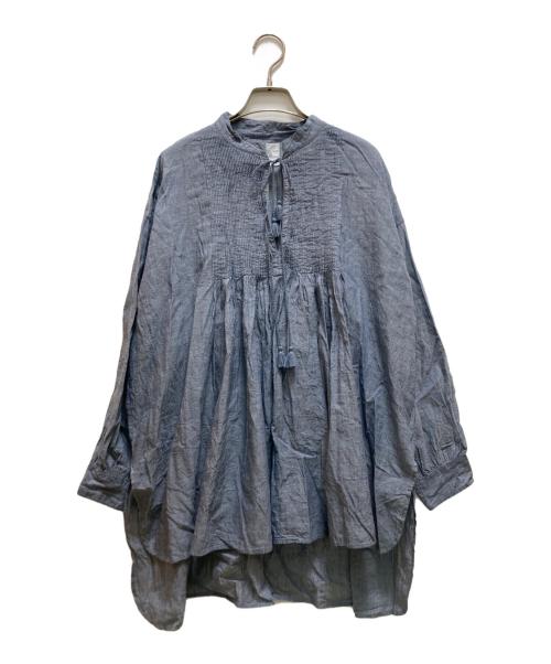 maison de soil（メゾンドソイル）maison de soil (メゾンドソイル) ピンタックブラウス ブルー サイズ:1の古着・服飾アイテム