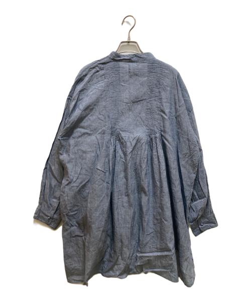 maison de soil（メゾンドソイル）maison de soil (メゾンドソイル) ピンタックブラウス ブルー サイズ:1の古着・服飾アイテム