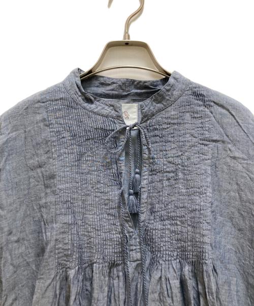 maison de soil（メゾンドソイル）maison de soil (メゾンドソイル) ピンタックブラウス ブルー サイズ:1の古着・服飾アイテム