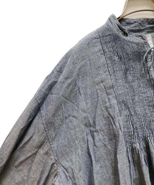 maison de soil（メゾンドソイル）maison de soil (メゾンドソイル) ピンタックブラウス ブルー サイズ:1の古着・服飾アイテム