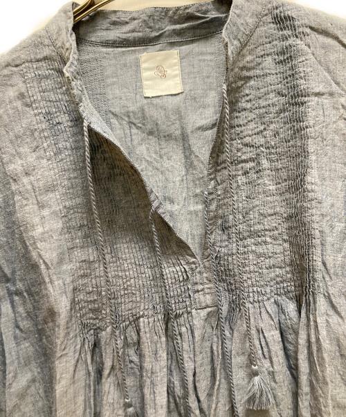 maison de soil（メゾンドソイル）maison de soil (メゾンドソイル) ピンタックブラウス ブルー サイズ:1の古着・服飾アイテム