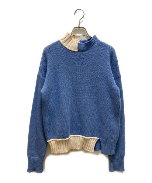 MARNI（マルニ）MARNI (マルニ) デザインニット ホワイト×ブルー サイズ:３８の古着・服飾アイテム