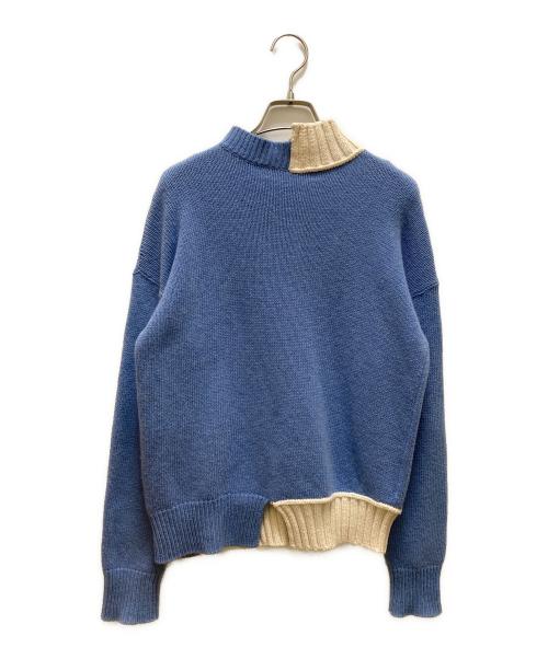 MARNI（マルニ）MARNI (マルニ) デザインニット ホワイト×ブルー サイズ:３８の古着・服飾アイテム