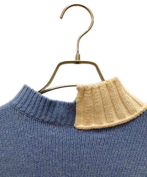 MARNI（マルニ）MARNI (マルニ) デザインニット ホワイト×ブルー サイズ:３８の古着・服飾アイテム