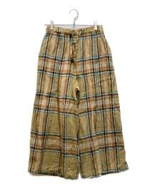 Hampstead×O'NEIL OF DUBLIN（ハムステッド×オニールオブダブリン）の古着「別注リネンイージーチェックパンツ」｜ベージュ