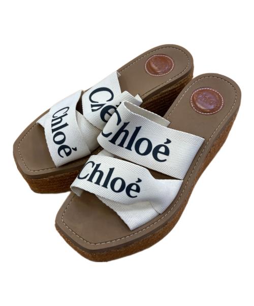 Chloe（クロエ）Chloe (クロエ) Woody エスパドリーユサンダル ベージュ サイズ:38の古着・服飾アイテム