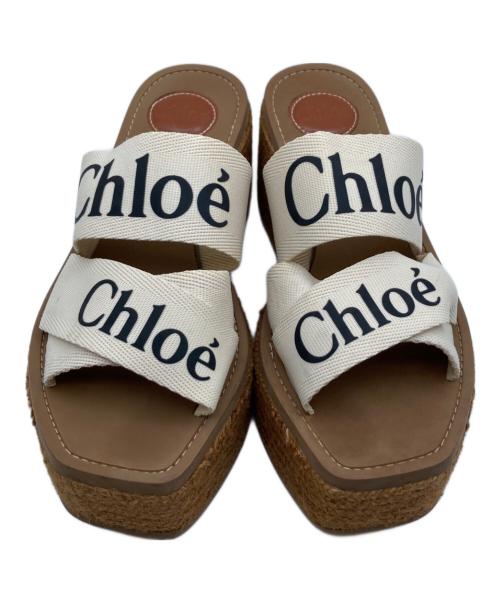 Chloe（クロエ）Chloe (クロエ) Woody エスパドリーユサンダル ベージュ サイズ:38の古着・服飾アイテム