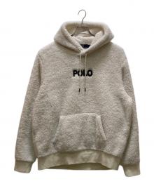 POLO RALPH LAUREN（ポロ・ラルフローレン）の古着「ロゴ刺繍ボアプルオーバーパーカー」｜ホワイト