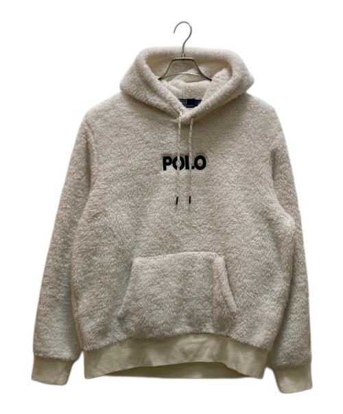 POLO RALPH LAUREN（ポロ・ラルフローレン）POLO RALPH LAUREN (ポロ・ラルフローレン) ロゴ刺繍ボアプルオーバーパーカー ホワイト サイズ:Lの古着・服飾アイテム