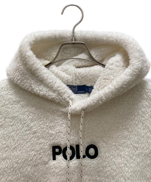 POLO RALPH LAUREN（ポロ・ラルフローレン）POLO RALPH LAUREN (ポロ・ラルフローレン) ロゴ刺繍ボアプルオーバーパーカー ホワイト サイズ:Lの古着・服飾アイテム