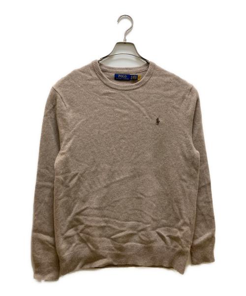 POLO RALPH LAUREN（ポロ・ラルフローレン）POLO RALPH LAUREN (ポロ・ラルフローレン) クルーネックニット ベージュ サイズ:XLの古着・服飾アイテム