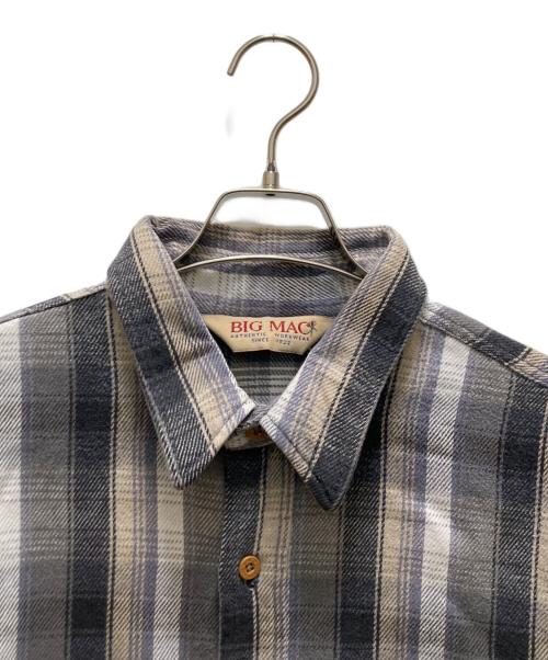 big mac（ビッグマック）big mac (ビッグマック) ヴィンテージコットンチェックシャツ グレー サイズ:XXLXTの古着・服飾アイテム