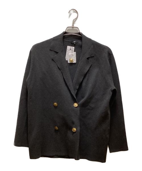 PLST（プラステ）PLST (プラステ) レーヨンブレンドニットダブルジャケット グレー サイズ:L 未使用品の古着・服飾アイテム