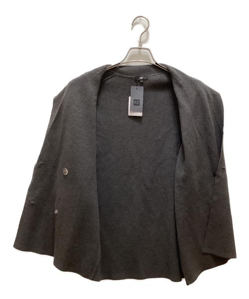 PLST（プラステ）PLST (プラステ) レーヨンブレンドニットダブルジャケット グレー サイズ:L 未使用品の古着・服飾アイテム