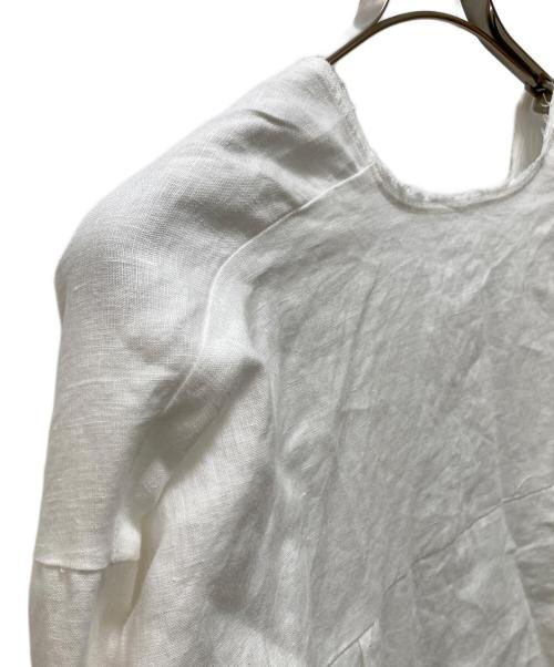 ETRE TOKYO（エトレトウキョウ）ETRE TOKYO (エトレトウキョウ) Vネックカットオフブラウス ホワイト サイズ:FREEの古着・服飾アイテム