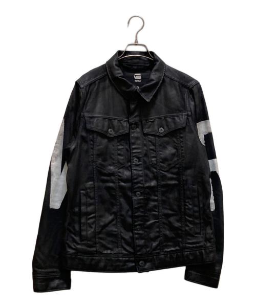 G-STAR RAW（ジースターロゥ）G-STAR RAW (ジースターロゥ) ペイントデザインコーティングデニムジャケット ブラック サイズ:Ｍの古着・服飾アイテム