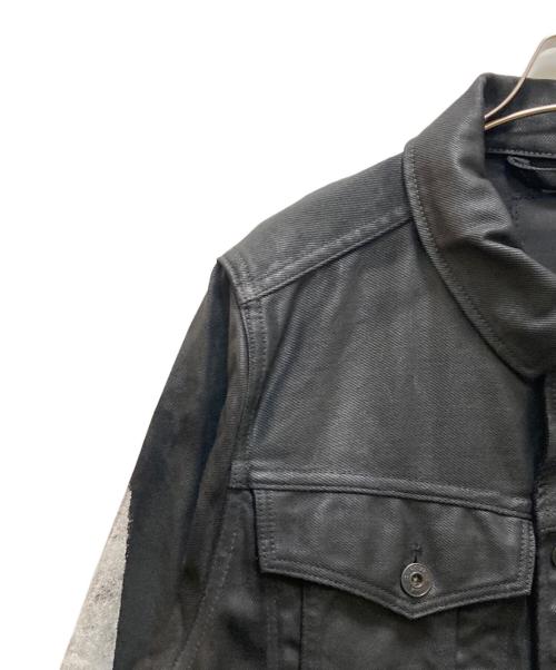 G-STAR RAW（ジースターロゥ）G-STAR RAW (ジースターロゥ) ペイントデザインコーティングデニムジャケット ブラック サイズ:Ｍの古着・服飾アイテム