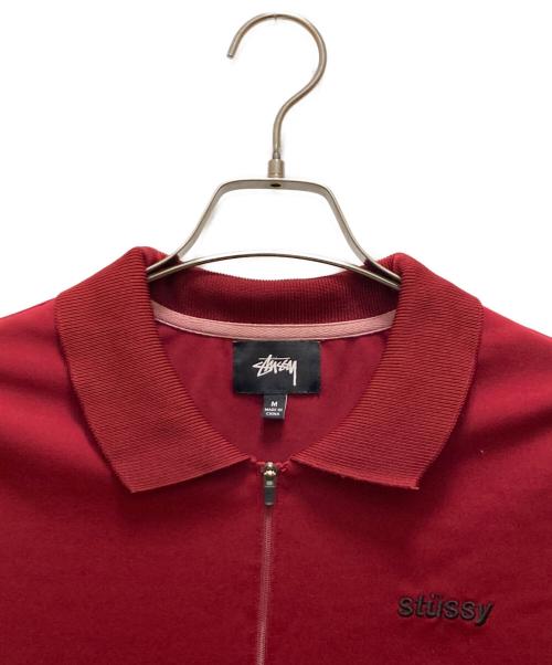 stussy（ステューシー）stussy (ステューシー) ハーフジップポロシャツ レッド サイズ:Mの古着・服飾アイテム