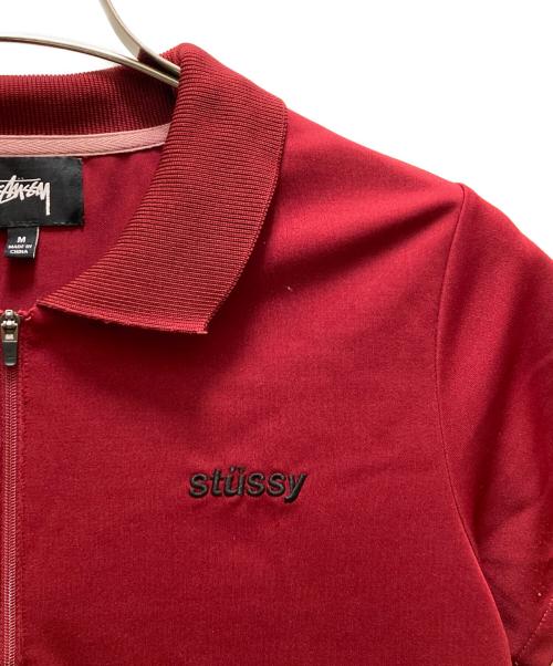 stussy（ステューシー）stussy (ステューシー) ハーフジップポロシャツ レッド サイズ:Mの古着・服飾アイテム