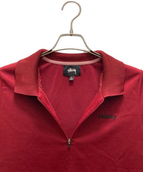 stussy（ステューシー）stussy (ステューシー) ハーフジップポロシャツ レッド サイズ:Mの古着・服飾アイテム