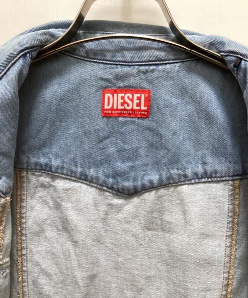 DIESEL（ディーゼル）DIESEL (ディーゼル) DE-GLO-F デニムノースリ-ブウエスタンシャツワンピース インディゴ サイズ:Mの古着・服飾アイテム