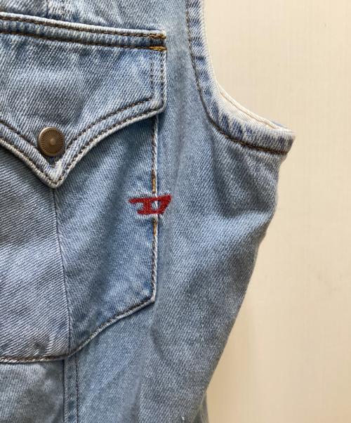 DIESEL（ディーゼル）DIESEL (ディーゼル) DE-GLO-F デニムノースリ-ブウエスタンシャツワンピース インディゴ サイズ:Mの古着・服飾アイテム