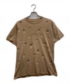 VINTAGEヴィンテージ）の古着「オールド両面プリントTシャツ」｜ベージュ