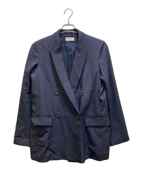 PLST（プラステ）PLST (プラステ) トリアセブレンドオックスダブルジャケット ネイビー サイズ:mの古着・服飾アイテム