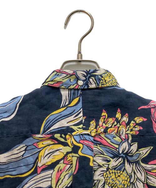 POLO RALPH LAUREN（ポロ・ラルフローレン）POLO RALPH LAUREN (ポロ・ラルフローレン) 花柄リネンロングスリーブシャツ ネイビー サイズ:sの古着・服飾アイテム