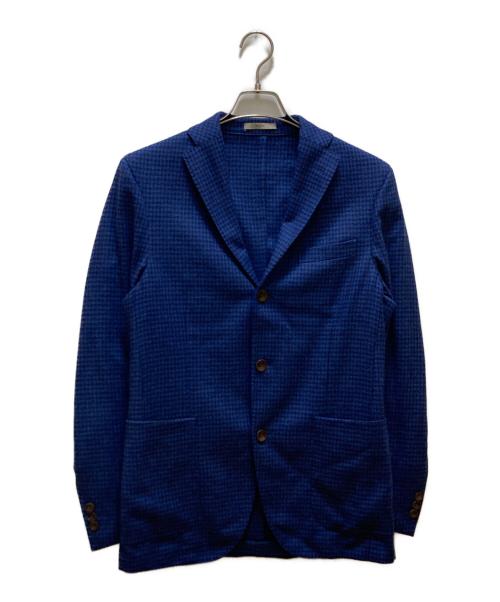 BOGLIOLI（ボリオリ）BOGLIOLI (ボリオリ) 千鳥柄3Bテーラードジャケット ブルー サイズ:46の古着・服飾アイテム