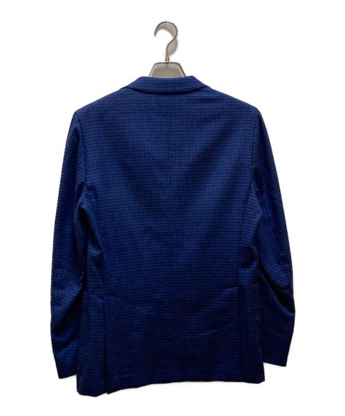 BOGLIOLI（ボリオリ）BOGLIOLI (ボリオリ) 千鳥柄3Bテーラードジャケット ブルー サイズ:46の古着・服飾アイテム