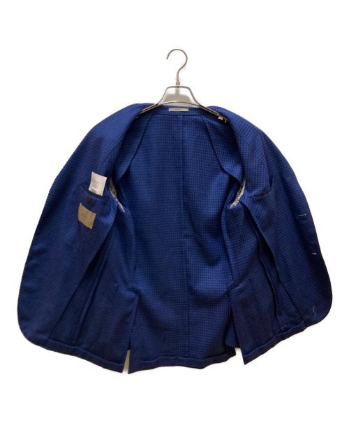 BOGLIOLI（ボリオリ）BOGLIOLI (ボリオリ) 千鳥柄3Bテーラードジャケット ブルー サイズ:46の古着・服飾アイテム
