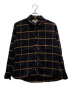 INDIVIDUALIZED SHIRTS×MOJITOインディビジュアライズドシャツ×モヒート）の古着「コラボチェックオープンカラーシャツ」｜ブラック×ブラウン